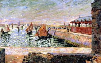 (image for) Handmade oil painting Copy paintings of famous artists Paul Signac paintings, The Fish Market, Port-e